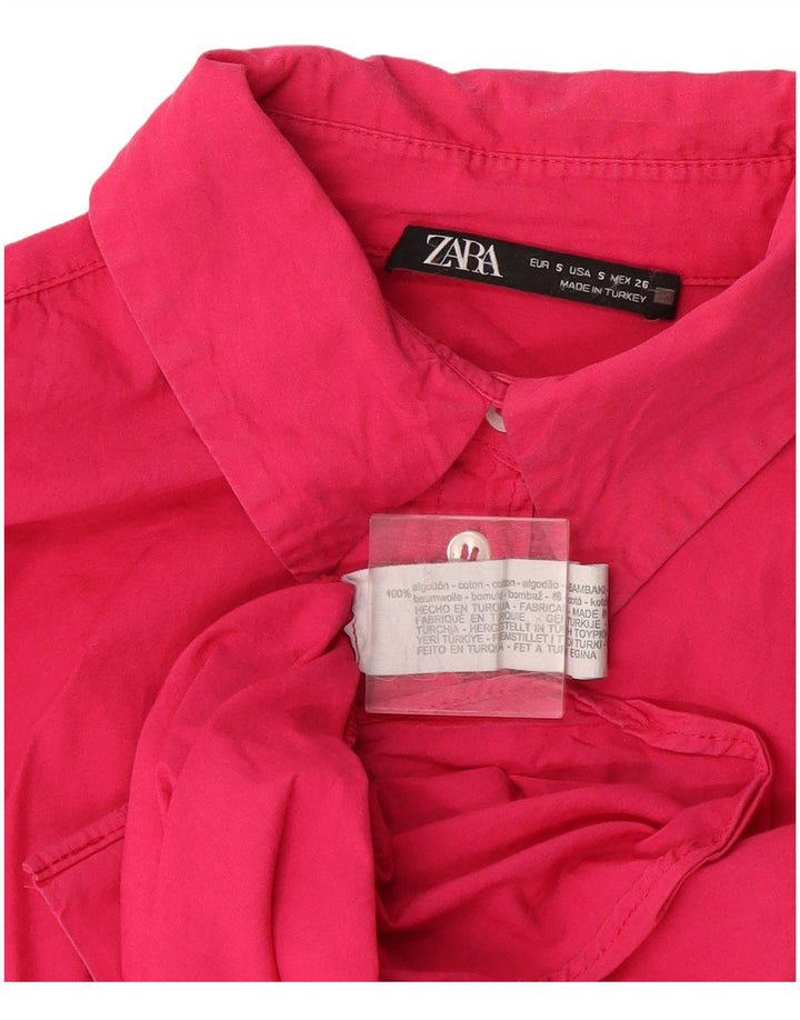 Zara Damen-Oversize-Hemd, Gr. 10, Größe S, Rosa, Baumwolle