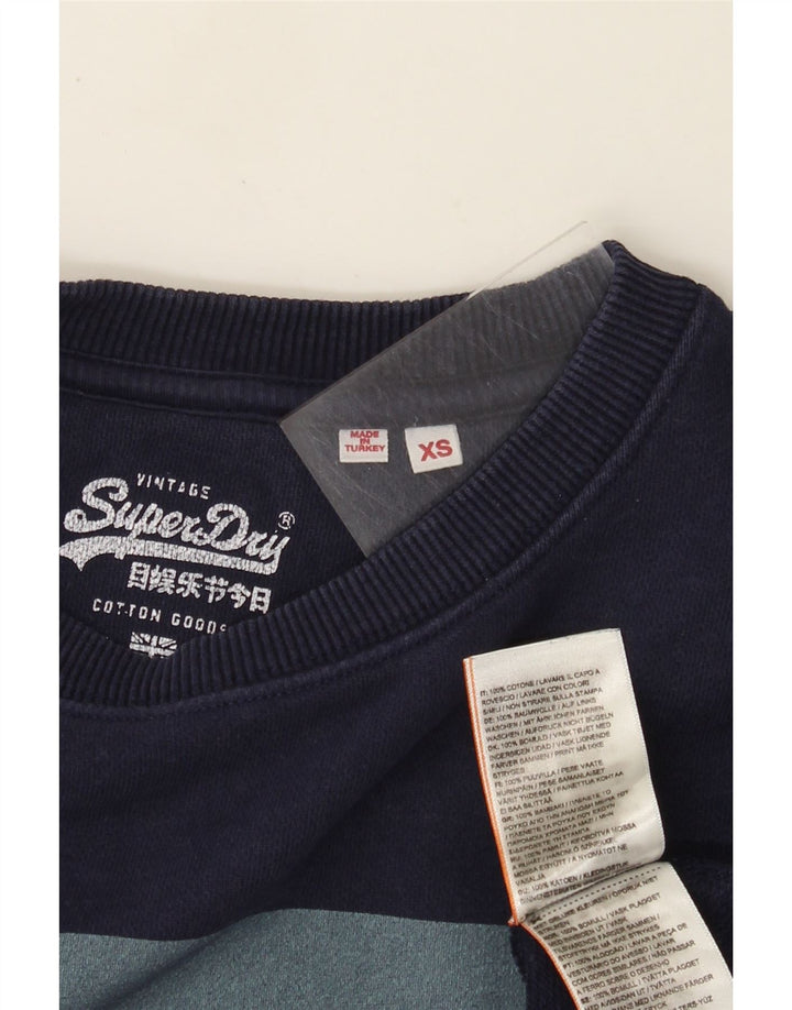 Superdry Herren Grafik-Sweatshirt-Pullover XS aus marineblauer Baumwolle
