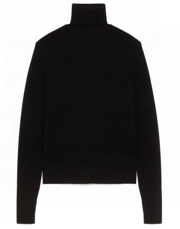 Zara Damen-Pullover mit Rollkragen, Gr. 18, XL, schwarze Viskose