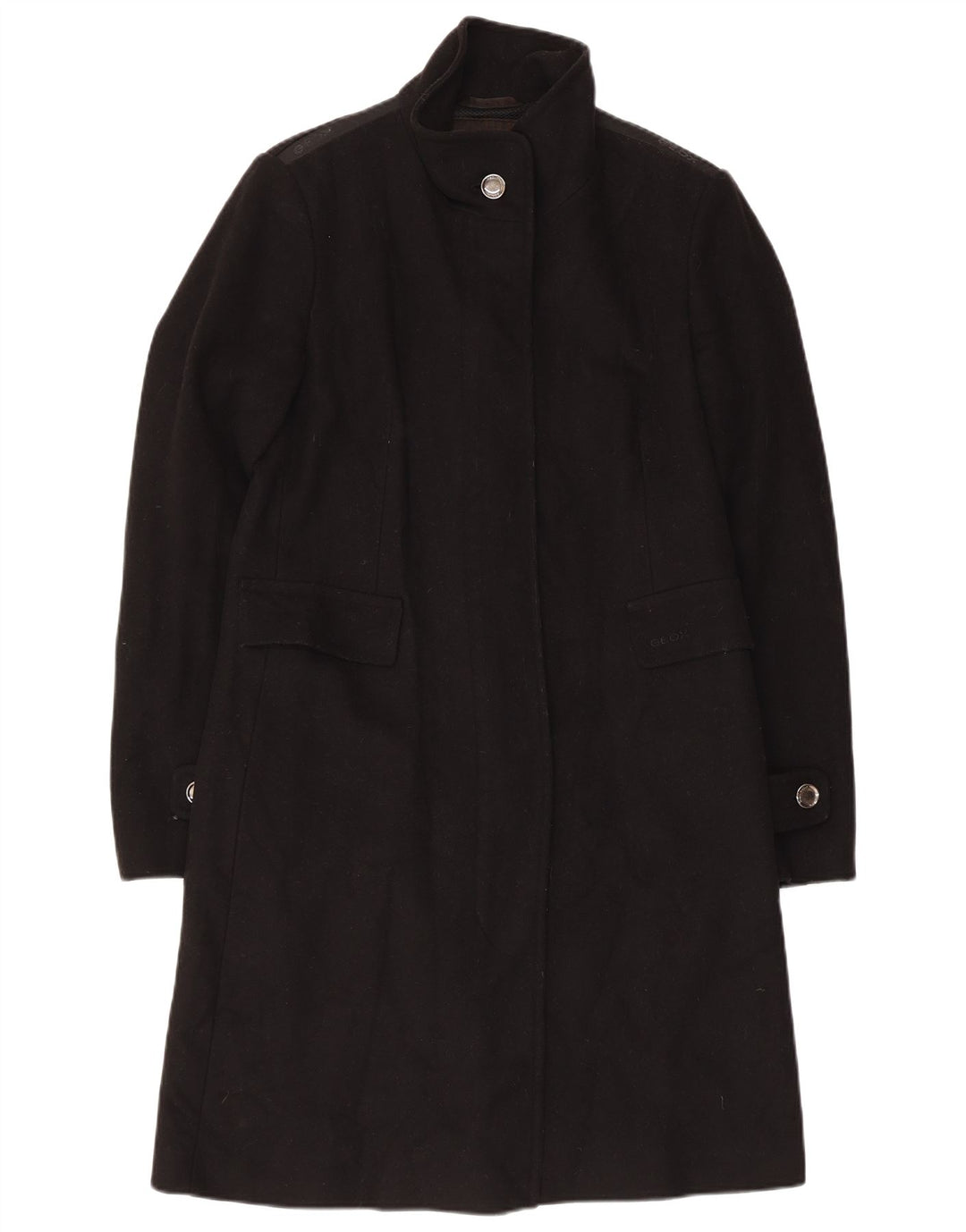 Geox Damen Respira Overcoat UK 10 Small Schwarze Wolle