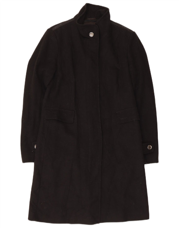 Geox Damen Respira Overcoat UK 10 Small Schwarze Wolle