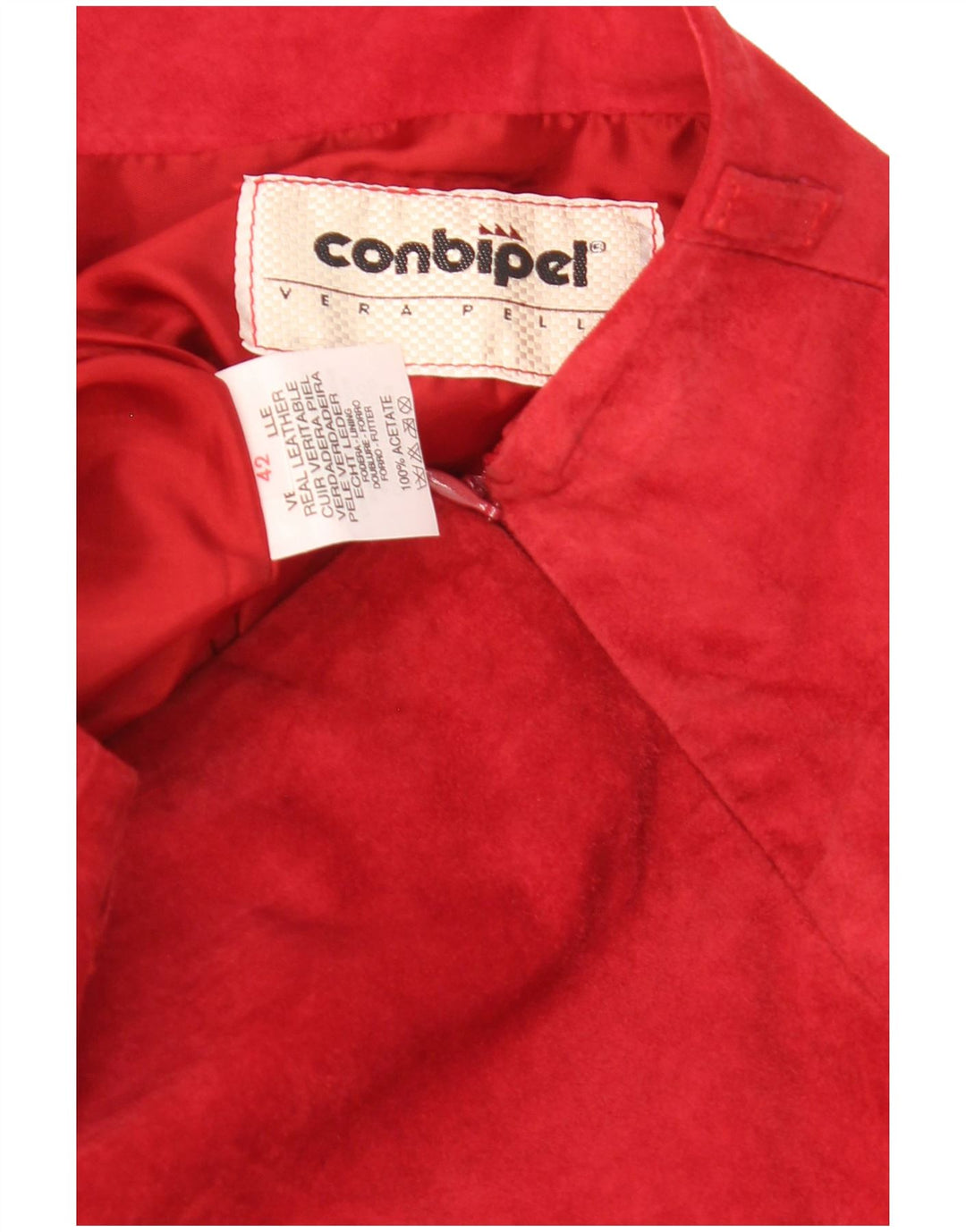 Conbipel Damen Wildleder Midirock IT 42 Medium W28 Rotes Leder