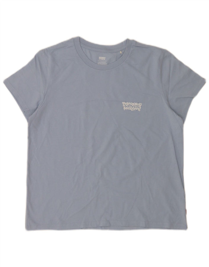 Levi's Damen T-Shirt Top UK 16 Large Blau Baumwolle