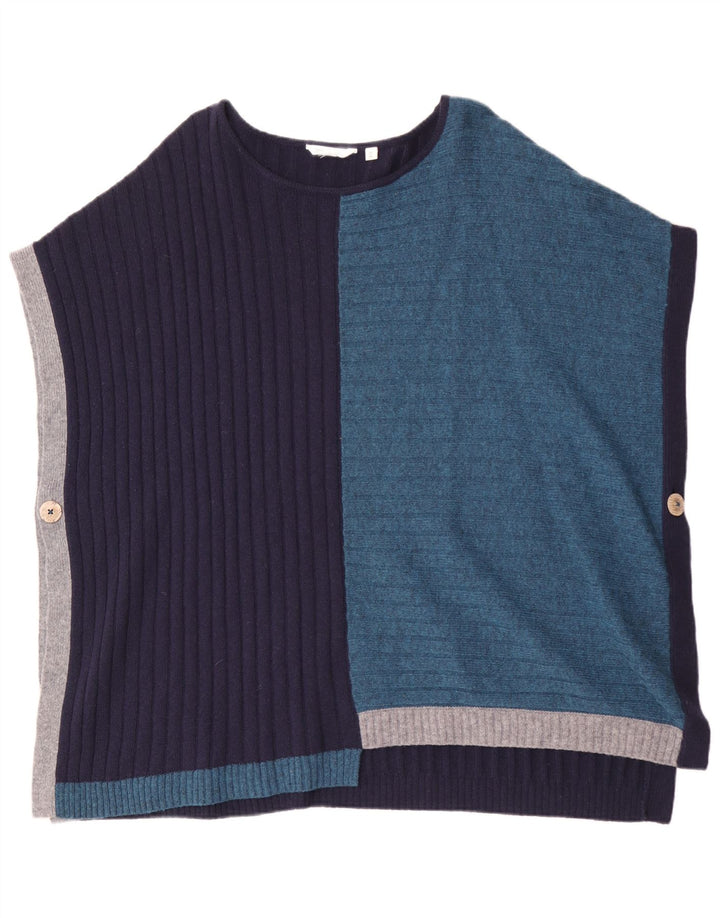White Stuff Poncho-Pullover für Damen, UK 42, Größe L, Marineblau, Farbblock