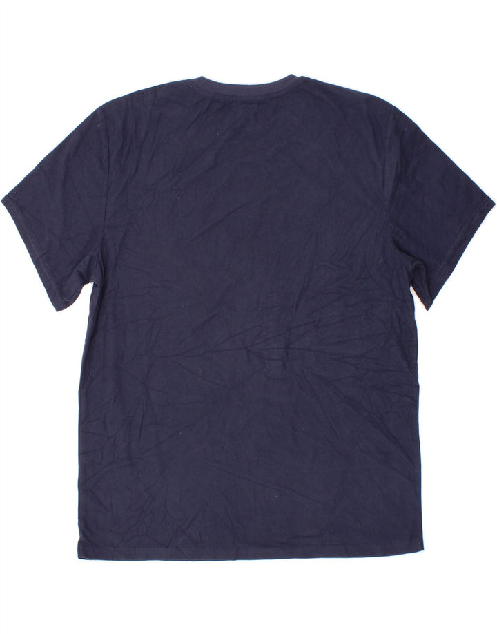 IZOD Mens T-Shirt Top Large Navy Blue Polyester Vintage Izod and Second-Hand Izod from Messina Hembry 