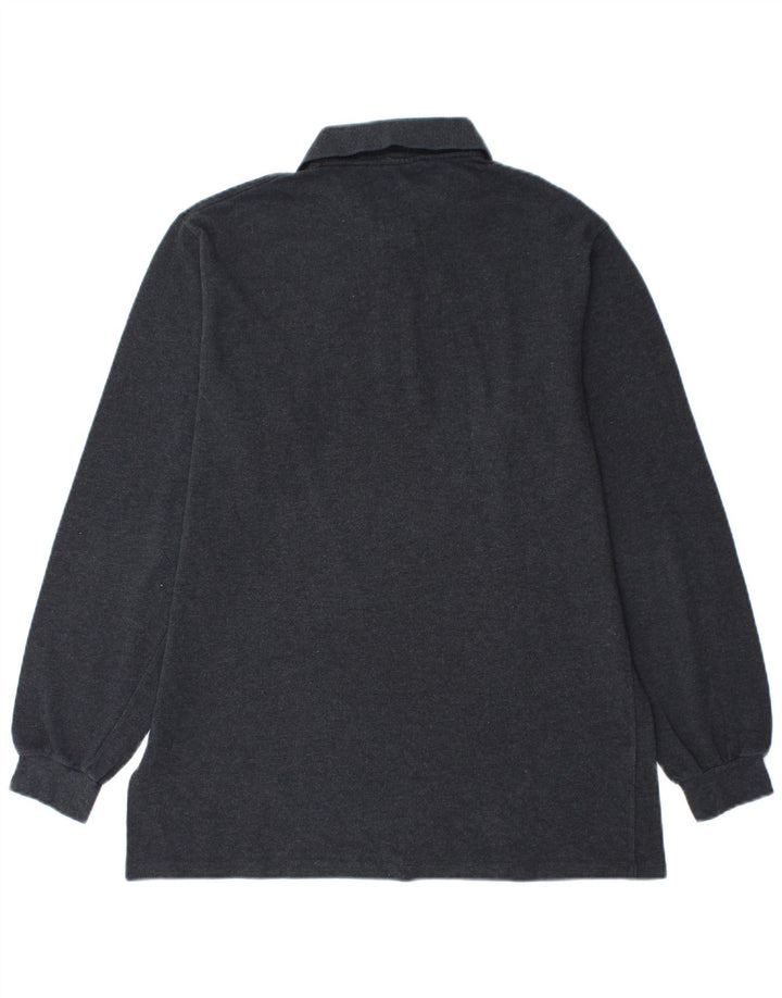 Lacoste Herren-Langarm-Poloshirt, Größe 4, mittelgraue Baumwolle