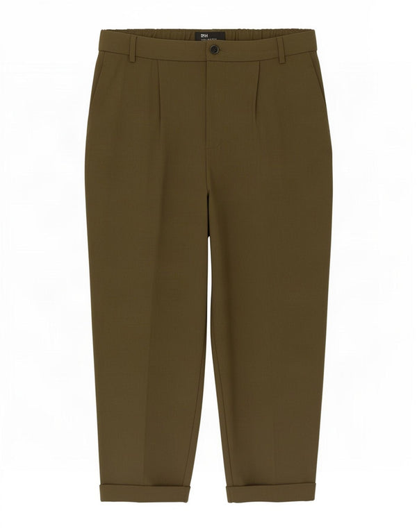 Zara Damen-Capri-Hose mit hohem Bund, Größe L, W30, L23, Khaki