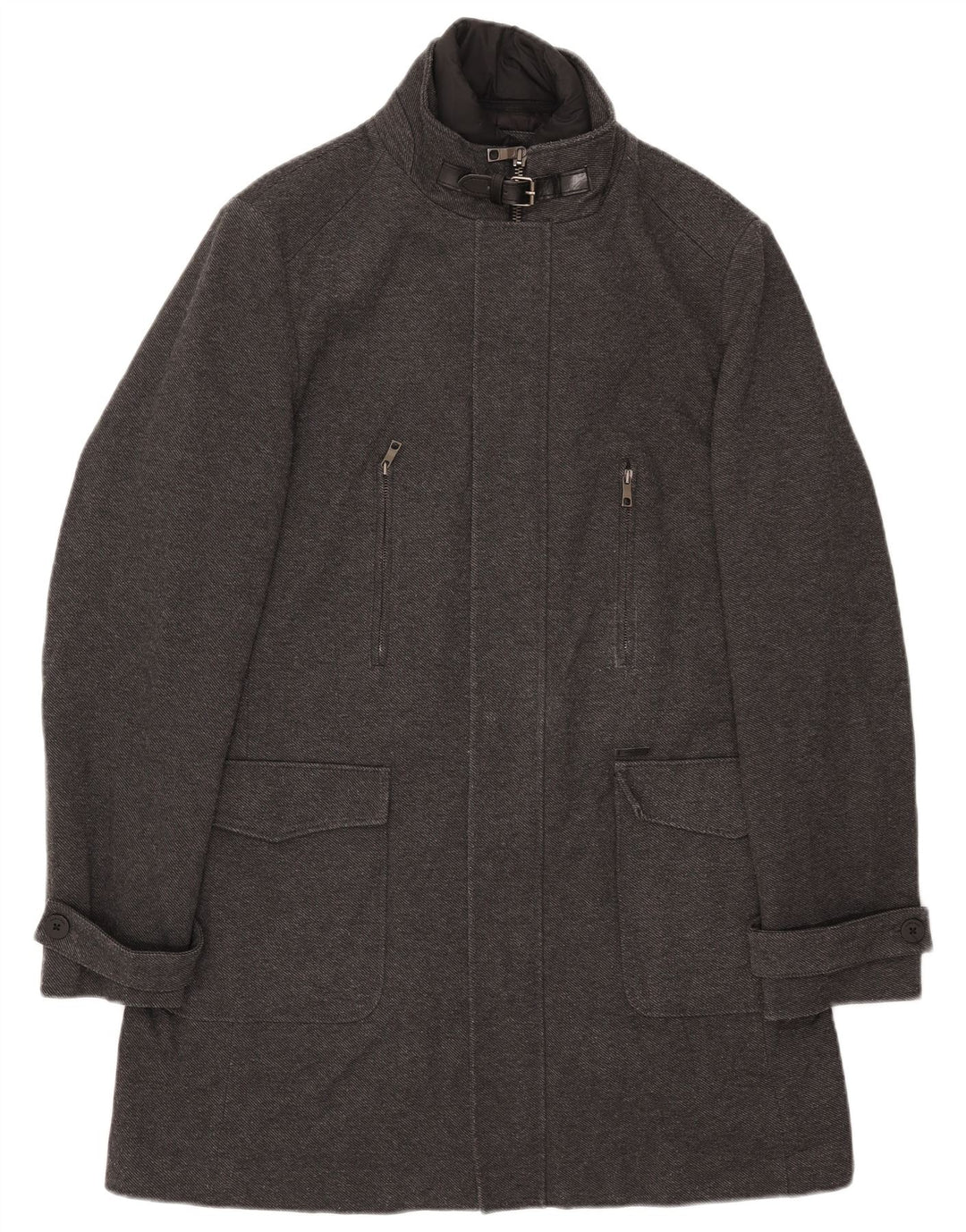 ZARA Herrenmantel UK 42 XL Grau Polyester