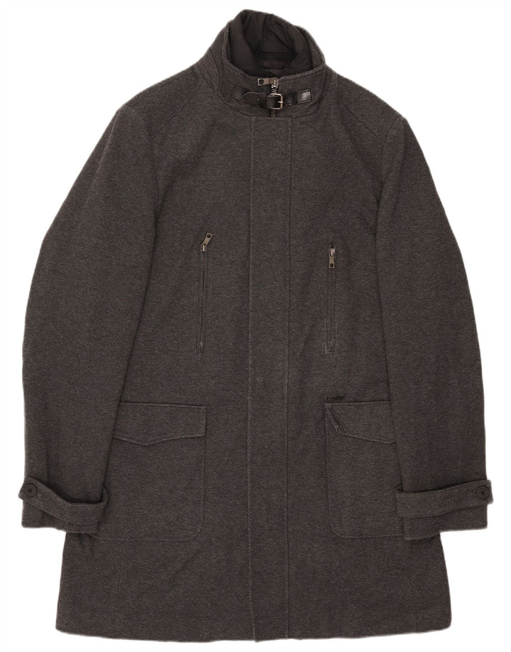 ZARA Herrenmantel UK 42 XL Grau Polyester