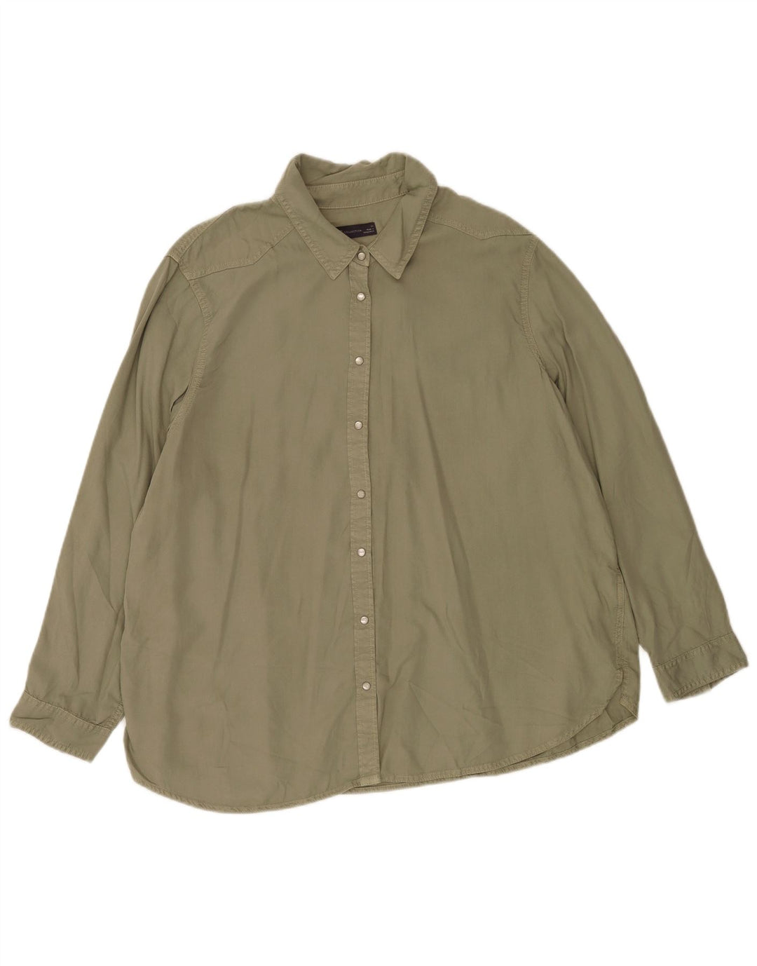 Marks & Spencer Damenhemd UK 22 3XL Khaki Lyocell