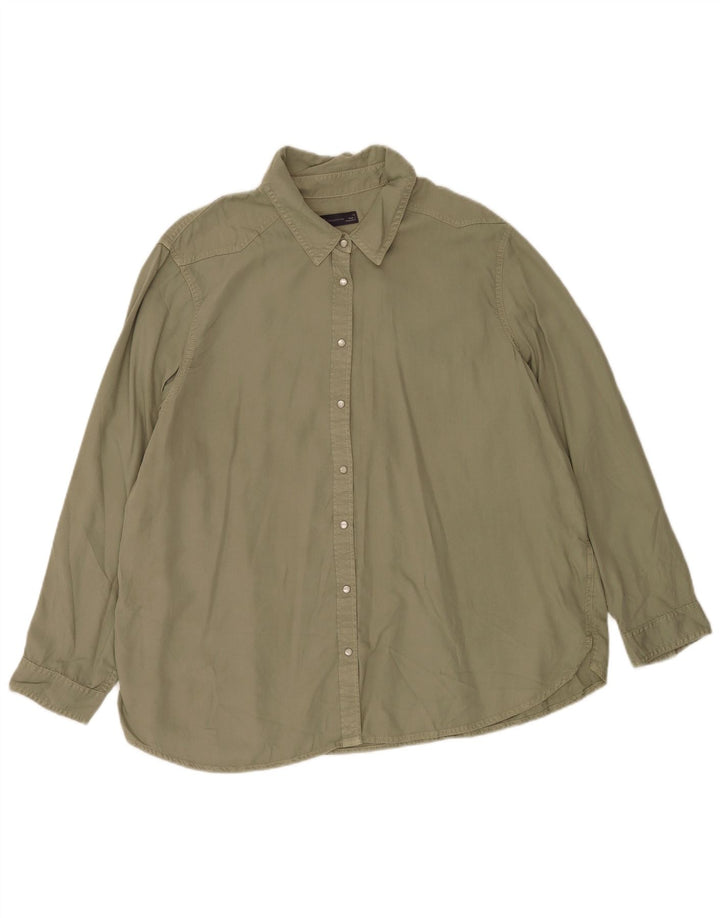 Marks & Spencer Damenhemd UK 22 3XL Khaki Lyocell