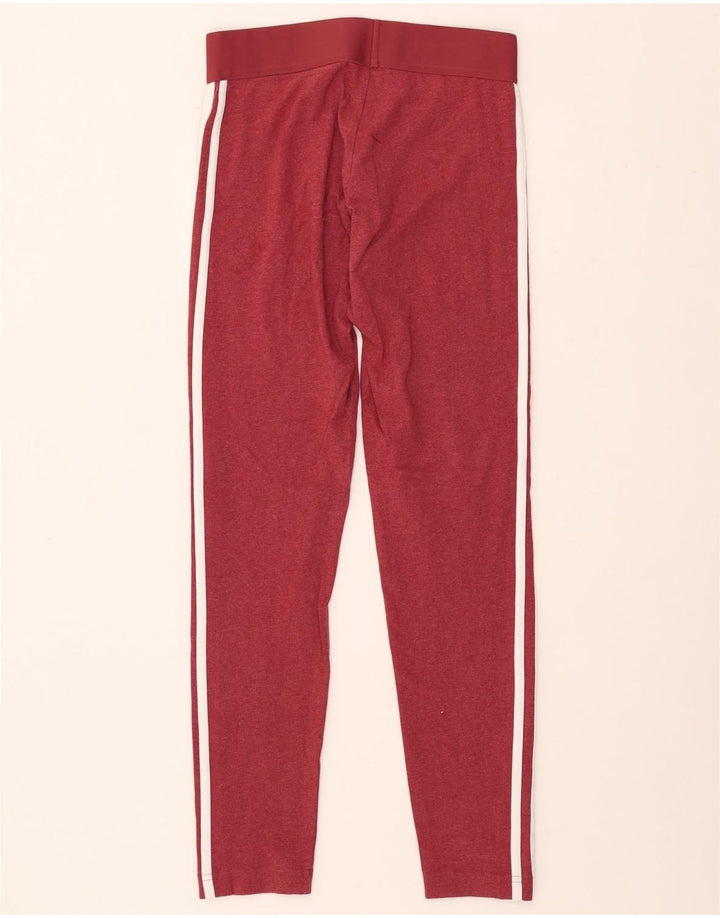 ADIDAS Damen Leggings UK 8/10 Small Burgund Baumwolle