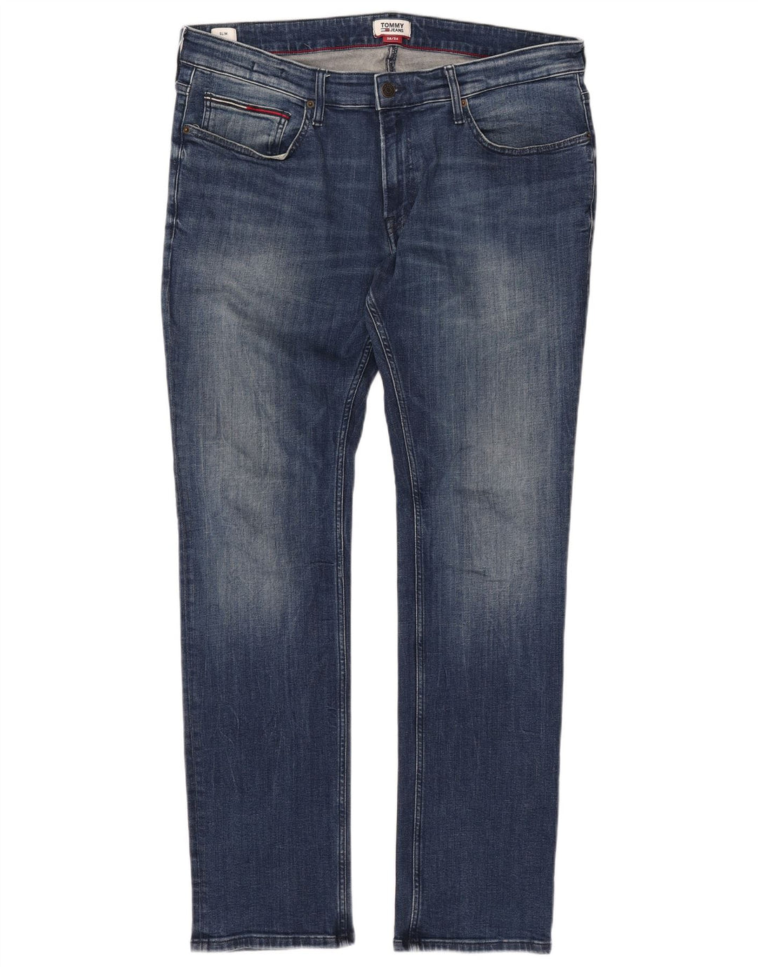 TOMMY HILFIGER Herren Slim Jeans W38 L34 Blaue Baumwolle