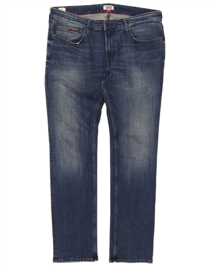 TOMMY HILFIGER Herren Slim Jeans W38 L34 Blaue Baumwolle