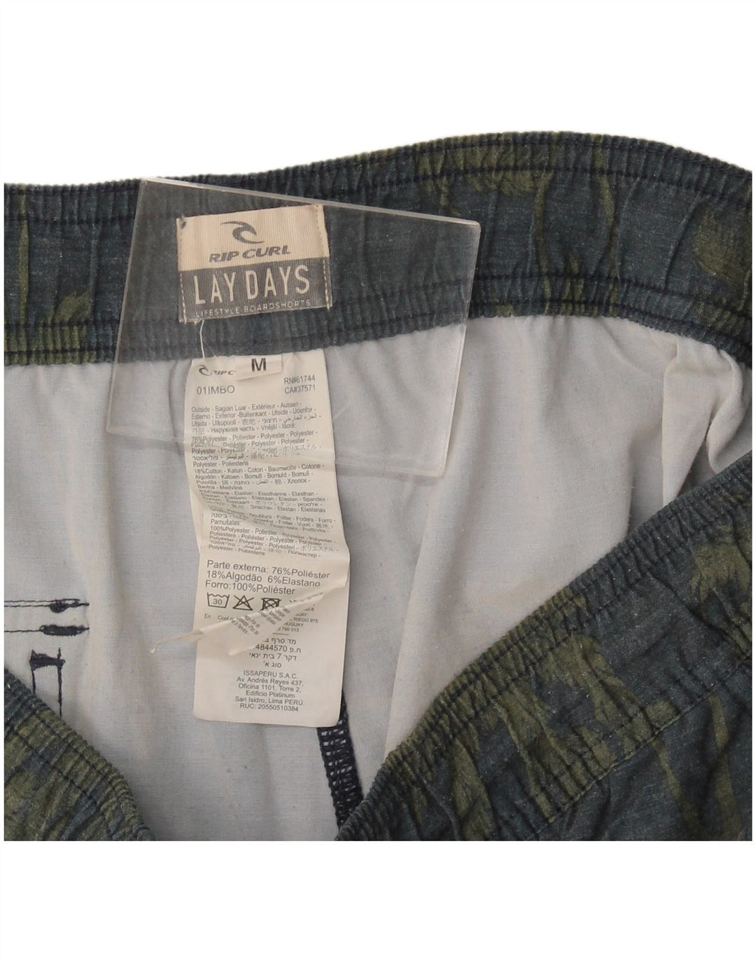 Rip Curl Herren-Sportshorts aus mittelgrauer Baumwolle mit Blumenmuster