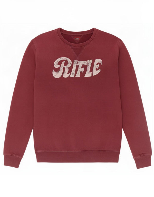 Rifle Herren-Sweatshirt mit Grafik, XL, Burgunderrot, Baumwolle