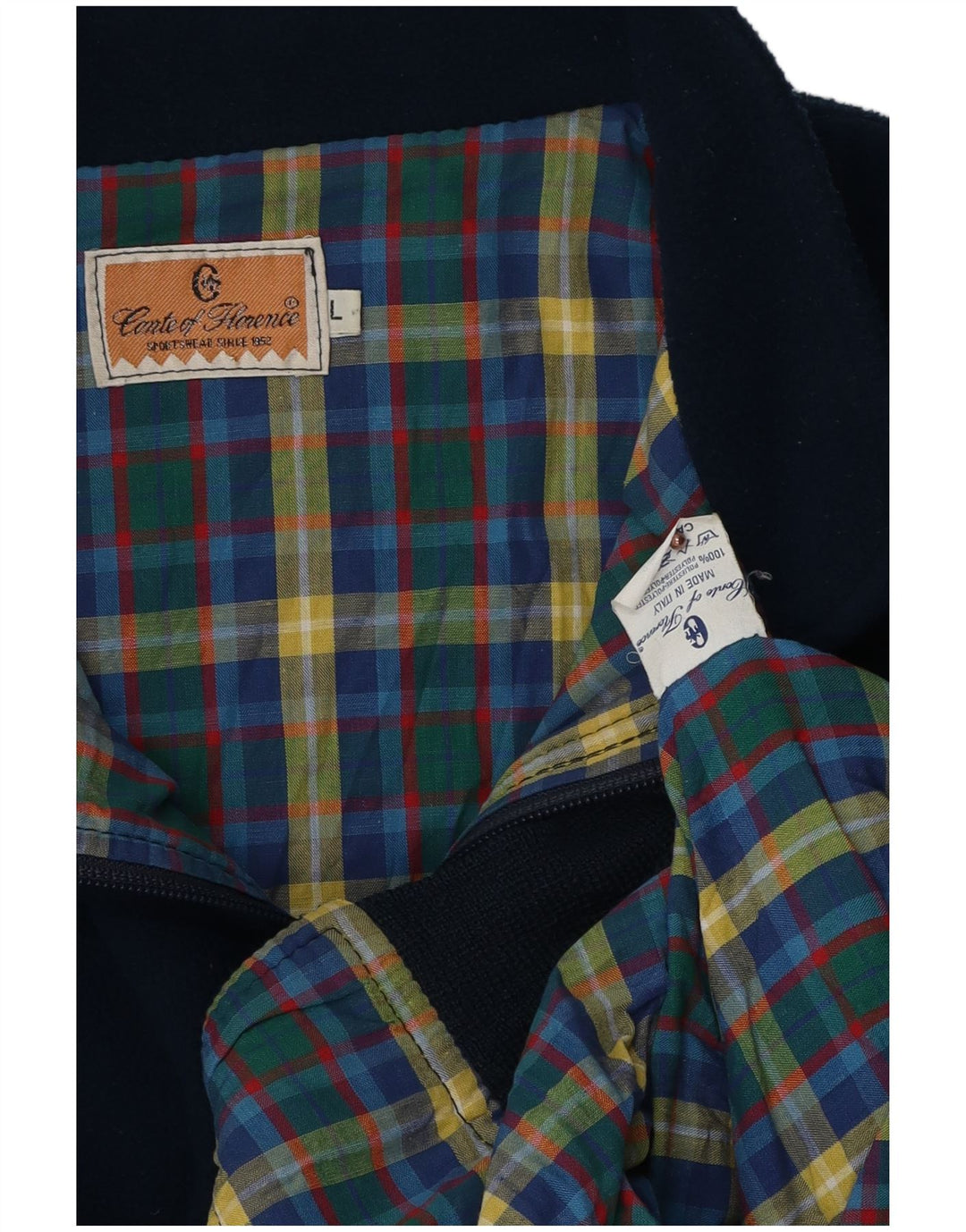 Conte of Florence Herren Bomber-Fleecejacke UK 40 Large Marineblau Polyester