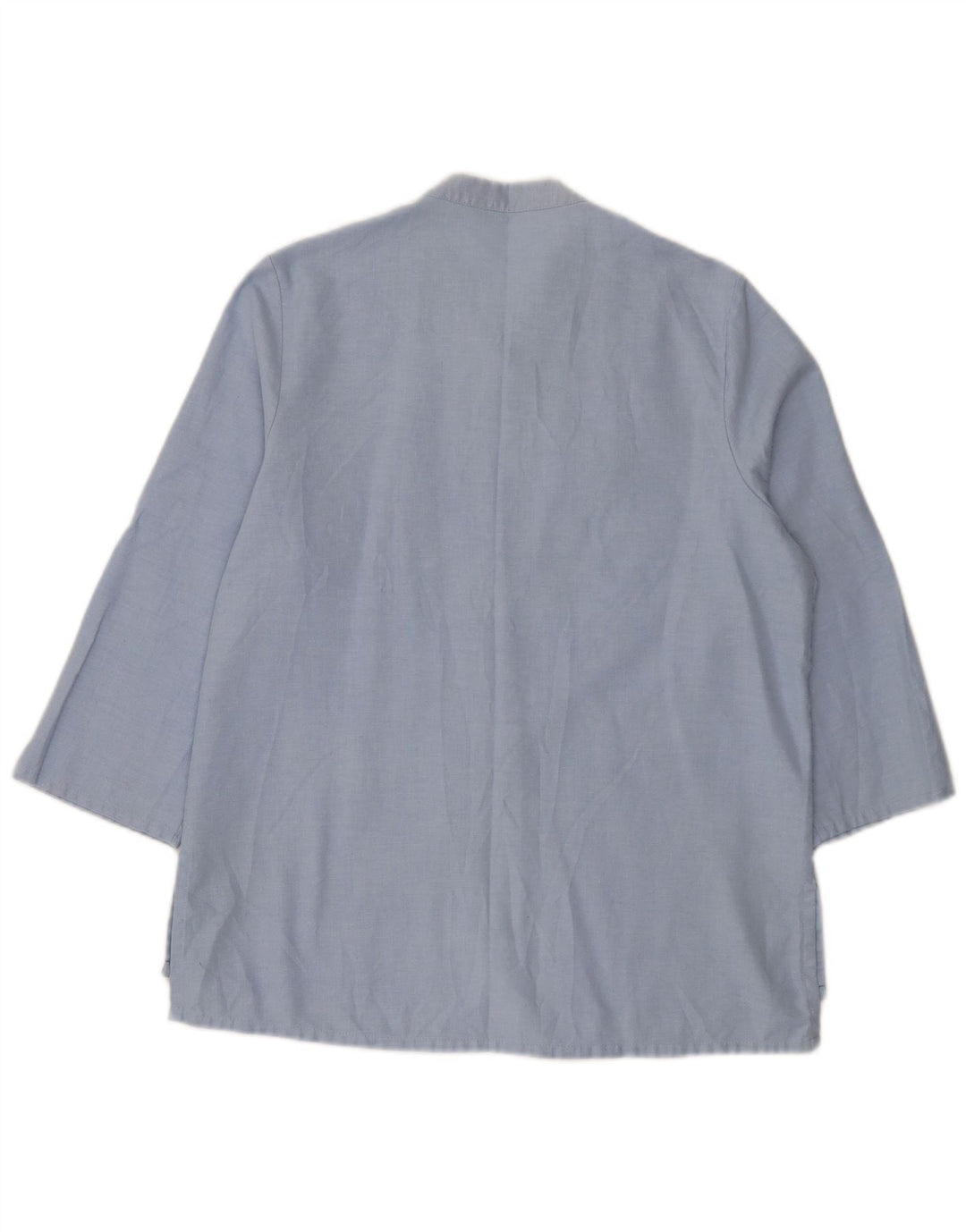 Marks & Spencer Damen 3/4-Ärmel-Hemdbluse UK 12 Mittelblaues Polyester