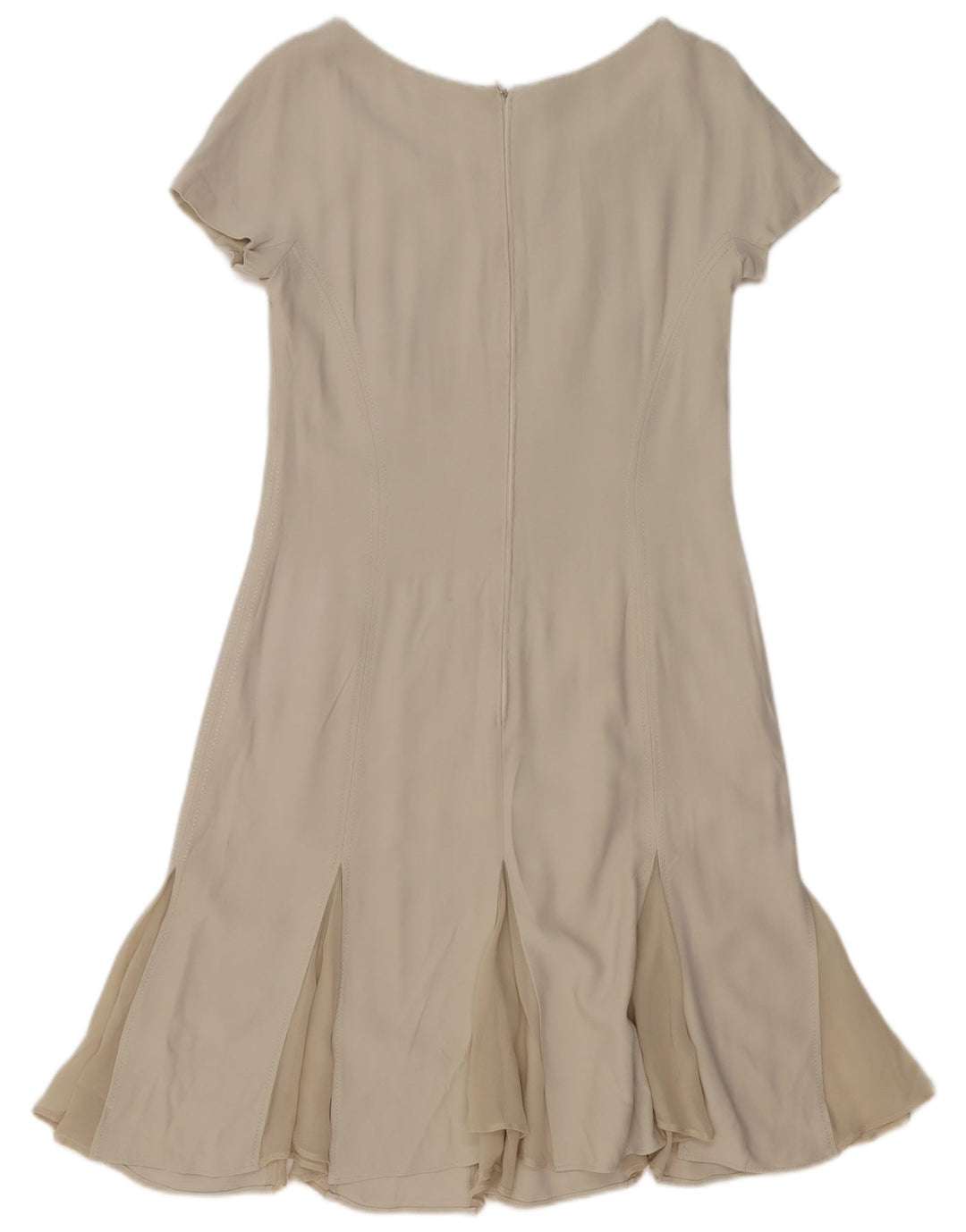 VINTAGE Damen A-Linien-Kleid UK 12 Mittelweiß