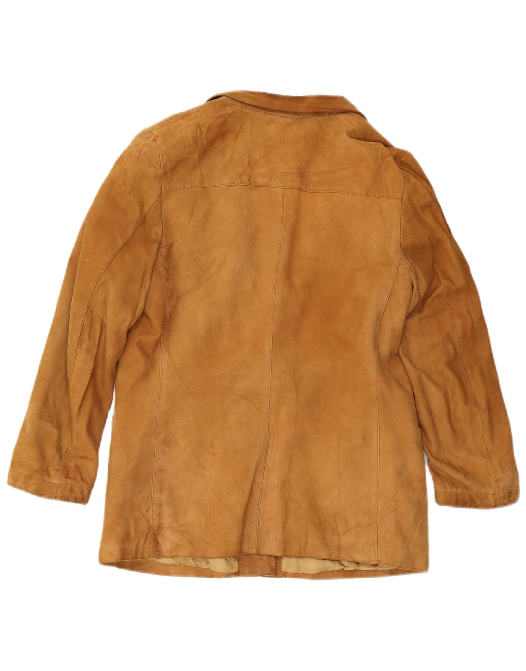 Vintage Damen 2-Knopf-Wildleder-Blazerjacke UK 12 Mittelbraun