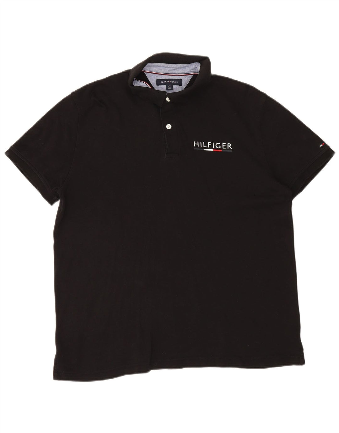 Tommy Hilfiger Herren-Poloshirt, große schwarze Baumwolle