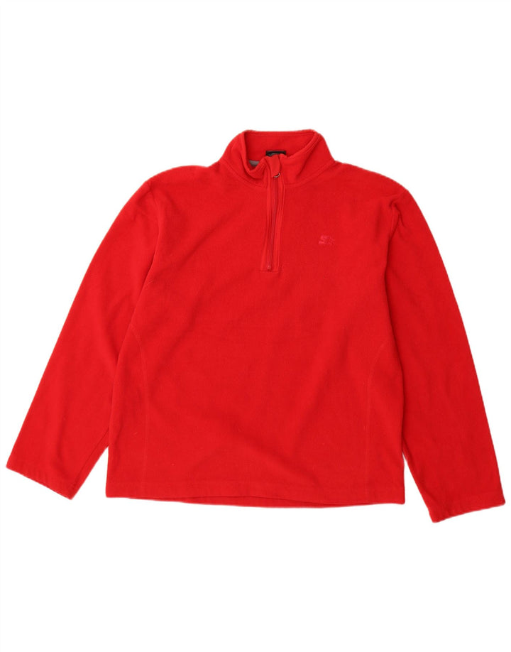 STARTER Jungen-Fleecepullover mit Reißverschluss am Hals, 15–16 Jahre, 2XL, rotes Polyester