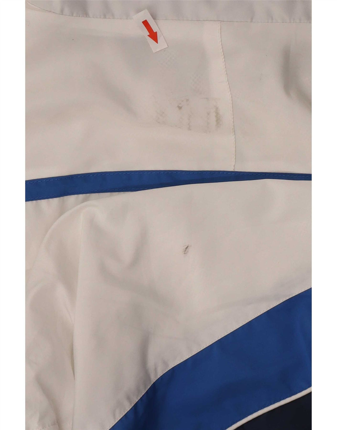Asics Herren-Trainingsanzug-Oberteil, Jacke, 2XL, weißes Colourblock-Polyester