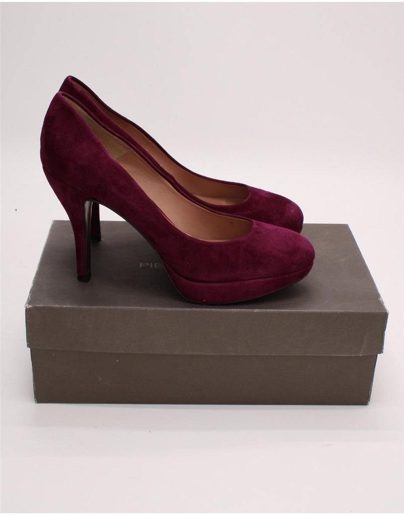 PIED A TERRE Womens Suede Pump Heels UK Size 7 Maroon Suede Vintage Pied A Terre and Second-Hand Pied A Terre from Messina Hembry 