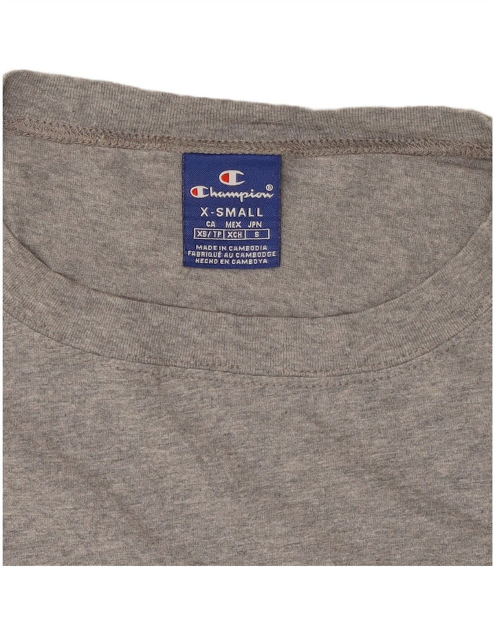 CHAMPION Womens Crop Graphic Oversized Sweatshirt Pullover UK 6 XS Grau