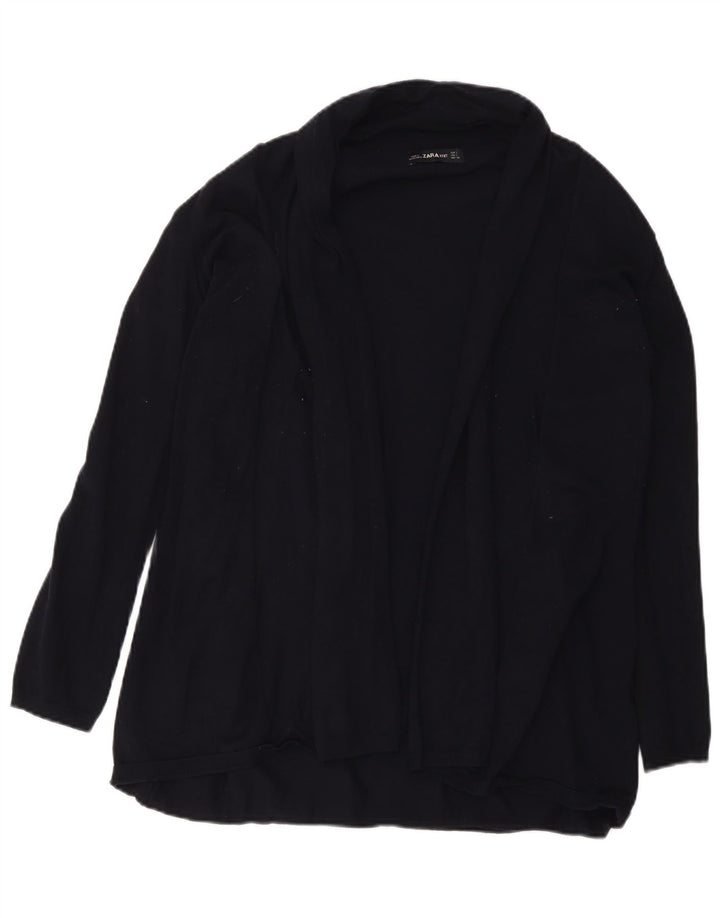 Offener Strickjackenpullover für Damen von Zara, UK 14, Größe L, schwarze Viskose
