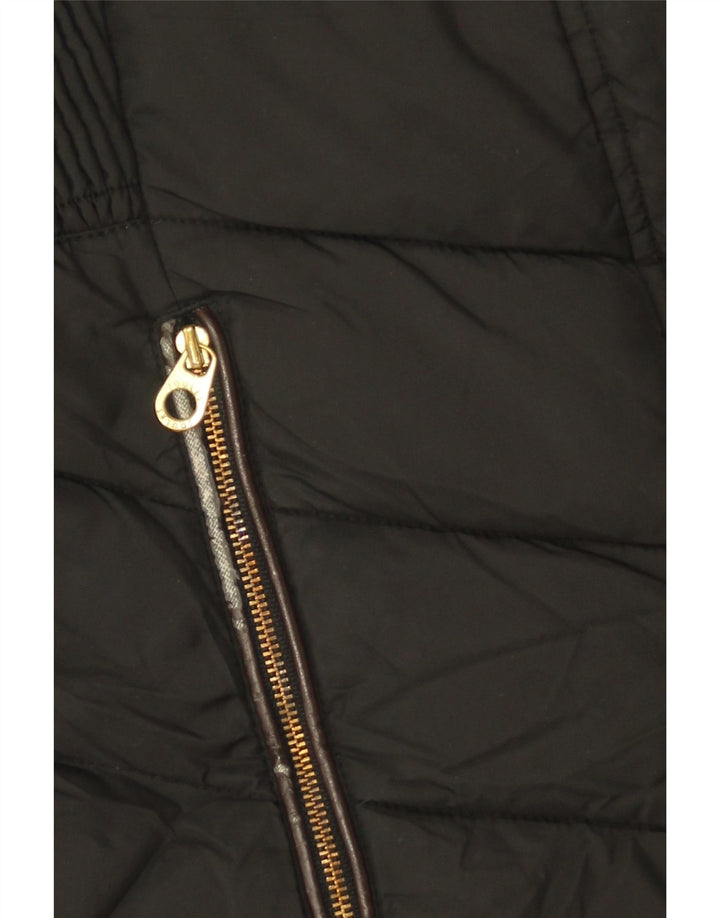 Joules Wattierter Damenmantel mit Kapuze, UK 8, Größe S, Schwarz, Polyester