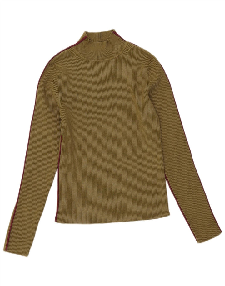 Zara Damen Top Langarm UK 14 Large Khaki Viskose