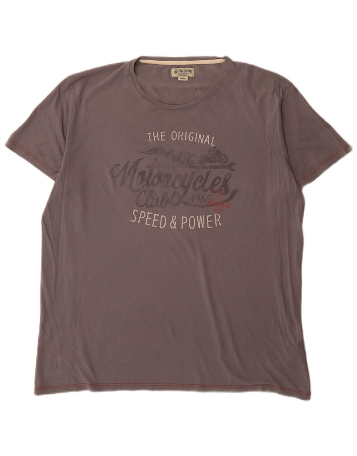 Marlboro Classics Herren-T-Shirt mit Grafik, 2XL, graue Baumwolle
