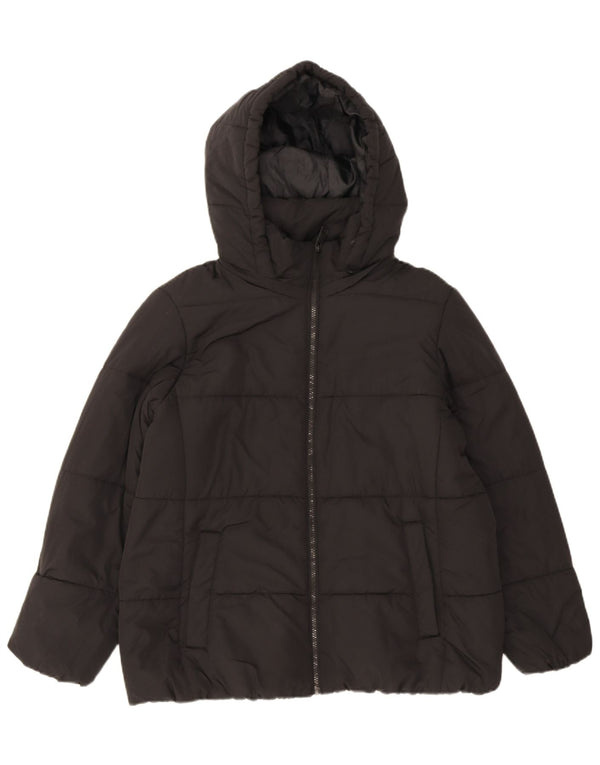 Marks & Spencer Wattierte Damenjacke mit Kapuze, UK 16, Größe L, Schwarz, Polyester