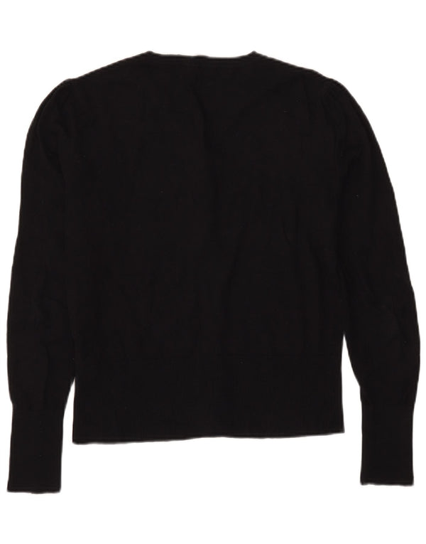 Oasis Damen-Cardigan-Pullover UK 14 Mittelschwarze Baumwolle