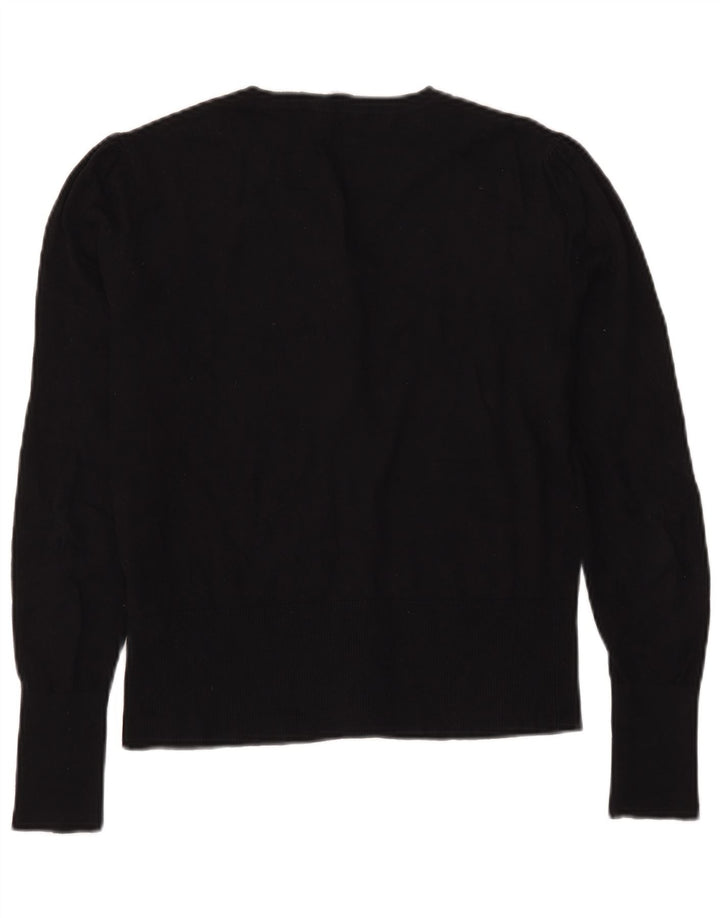 Oasis Damen-Cardigan-Pullover UK 14 Mittelschwarze Baumwolle