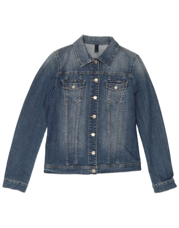 Benetton Girls Denim Jacket 11-12 Years 2XL Blue Cotton