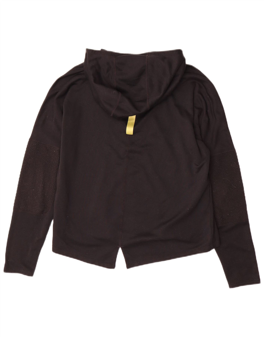 NIKE Damen Running Hooded Graphic Top Langarm UK 14 Medium Schwarz