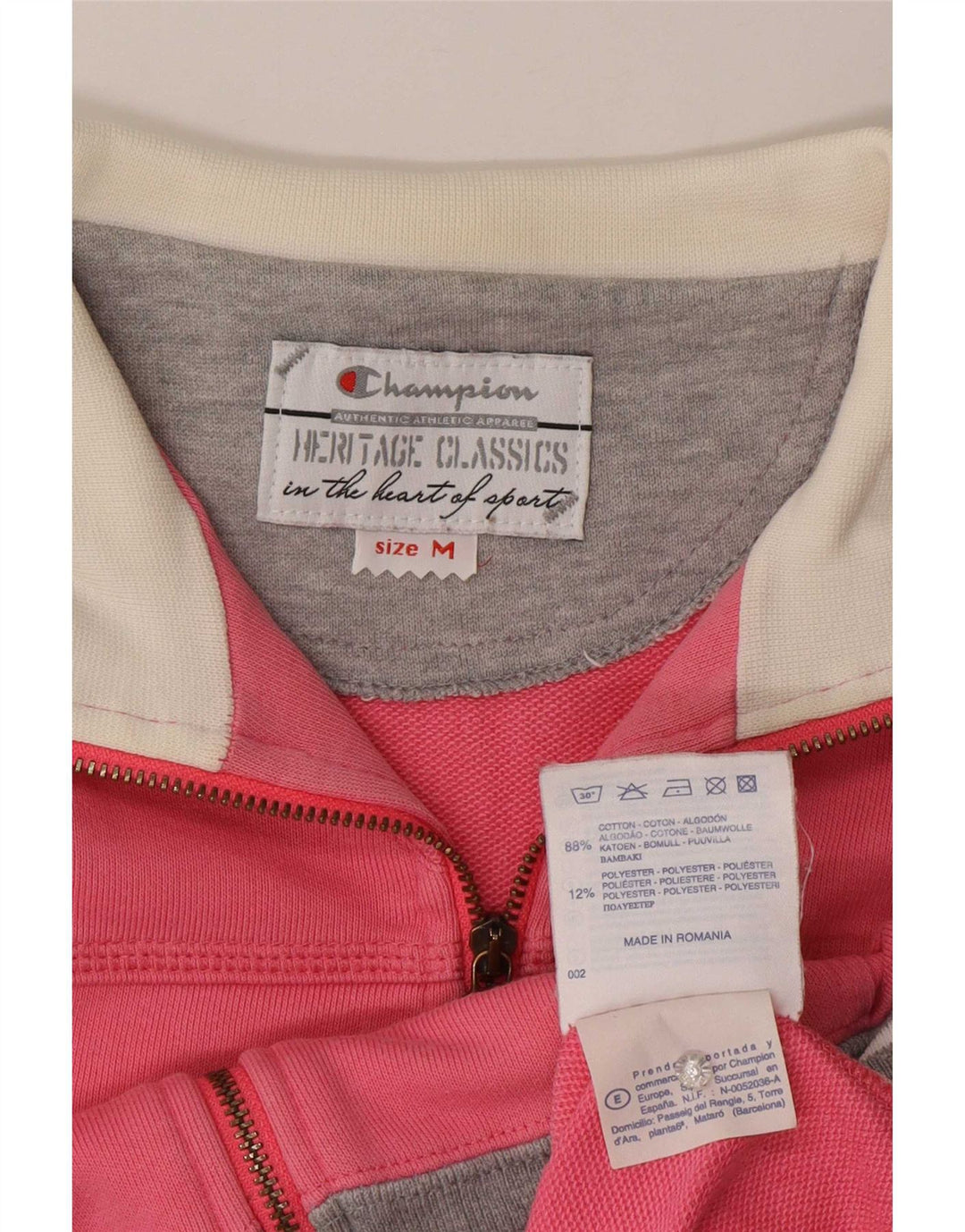 Champion Womens Heritage Classics Trainingsanzug-Oberjacke UK 14 Mittelrosa