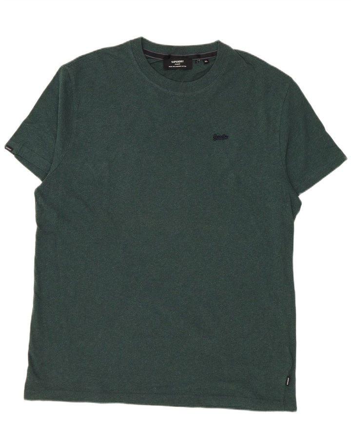 Superdry Herren T-Shirt Top XL aus grüner Baumwolle