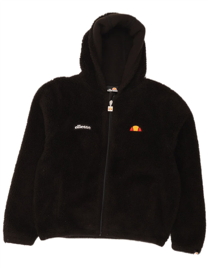 Ellesse Fleecejacke mit Kapuze für Mädchen, 12–13 Jahre, schwarzes Polyester