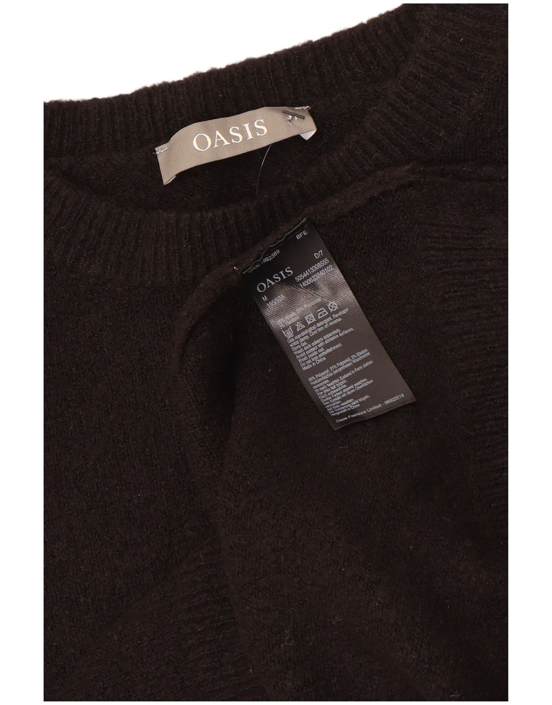 Oasis Damen Pullover mit bauchfreiem U-Boot-Ausschnitt, Gr. 14, Mittelschwarz, Polyacryl