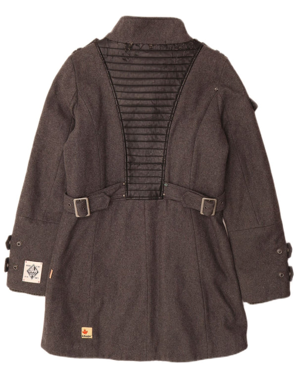 KHUJO Damen Militärmantel UK 16 Große graue Wolle