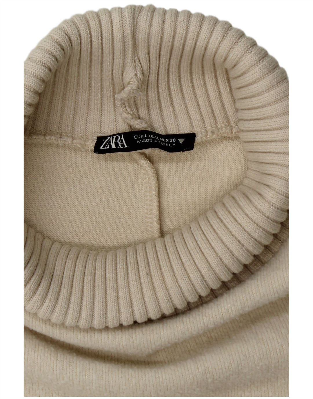 Zara Damen-Tanktop mit Rollkragen, Gr. 14, Beige