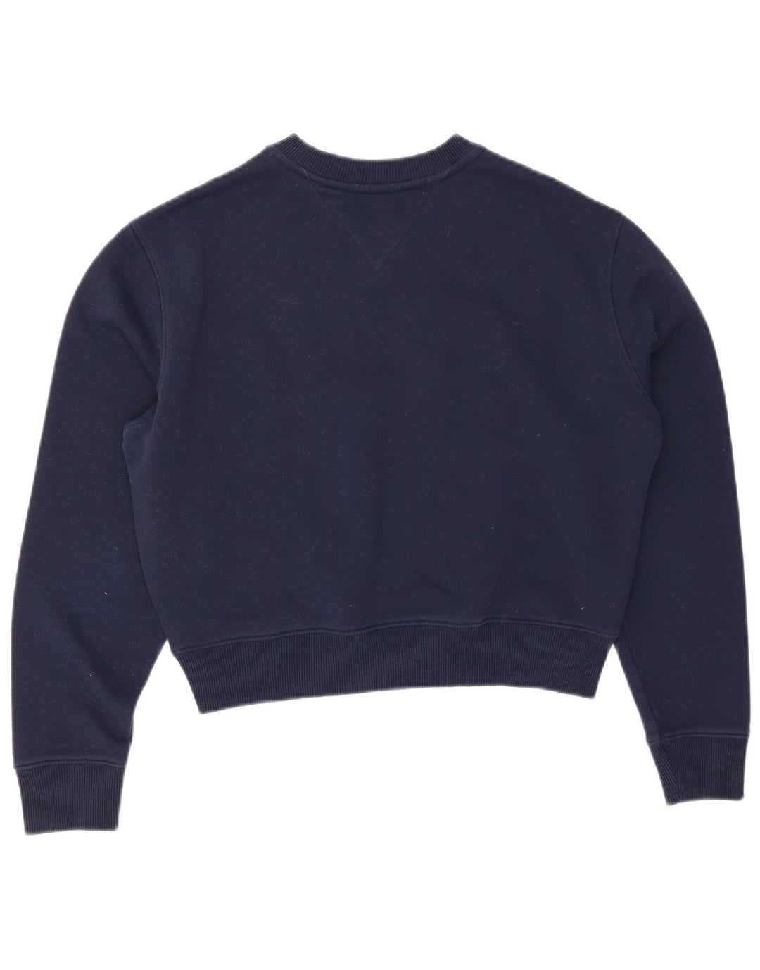 TOMMY HILFIGER Damen Crop Sweatshirt Pullover UK 10 Small Marineblau