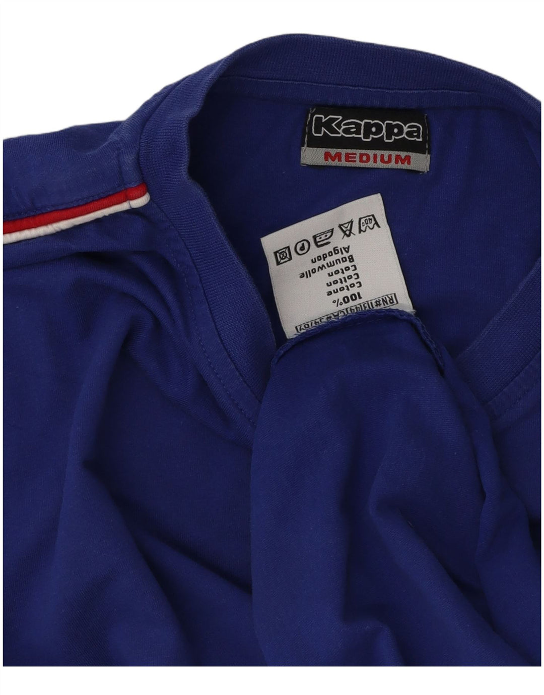 Kappa Herren-Oberteil, langärmelig, mittelblaue Baumwolle