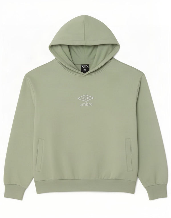 Umbro Womens Graphic Hoodie Pullover UK 14 Mittelgrüne Baumwolle