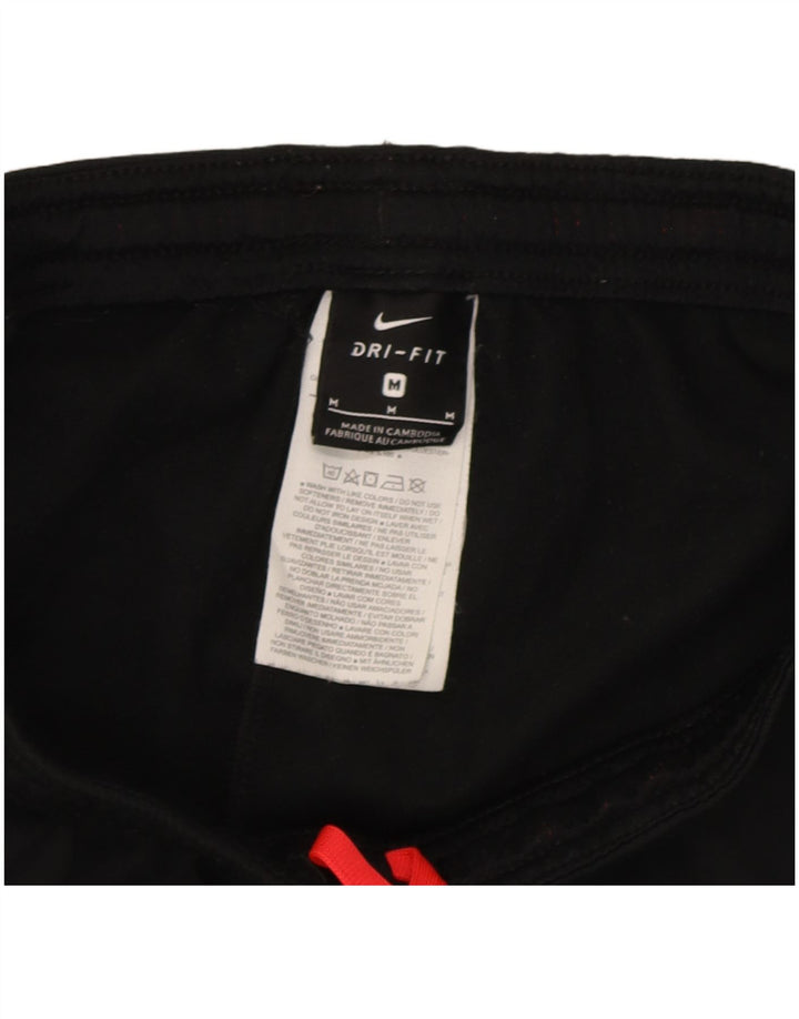 Nike Damen-Trainingshose UK 12 Mittelschwarzes Colourblock-Polyester
