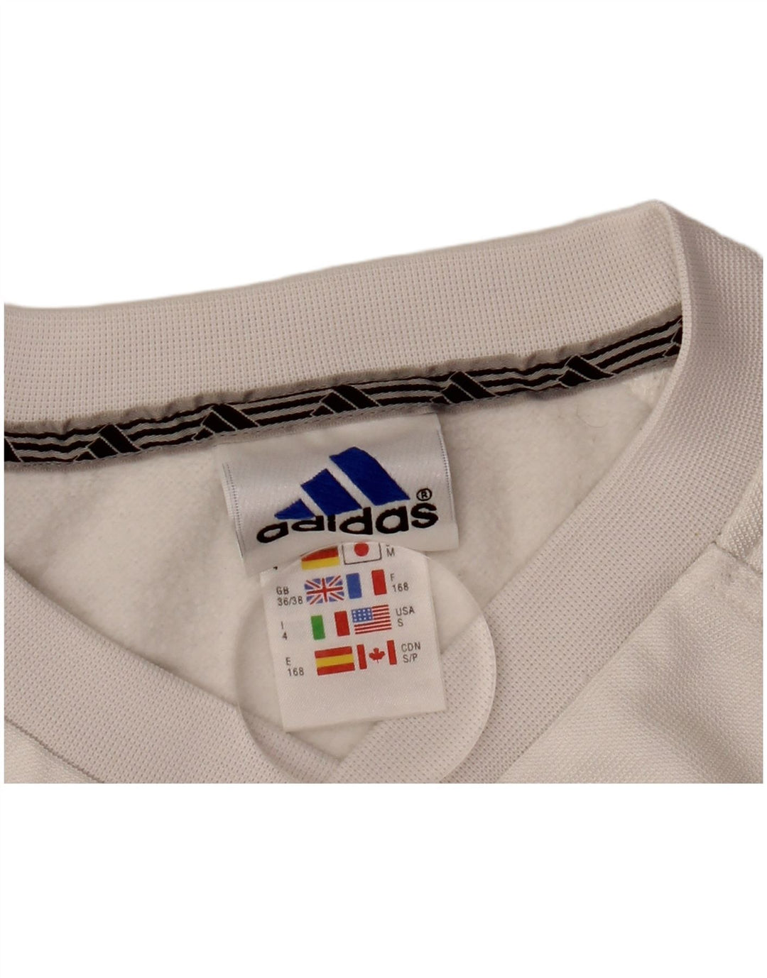 ADIDAS Herren Loose Fit Sweatshirt Pullover UK 36/38 Small Weiß Polyester