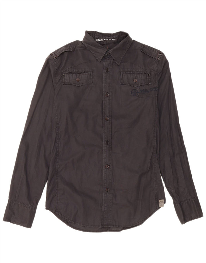 G-Star Herren-Militärhemd, Größe S, schwarze Baumwolle